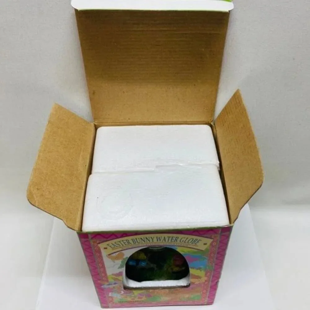 Vintage Easter Bunny Egg Shape Musical Water Globe Easter Parade Song 5.5